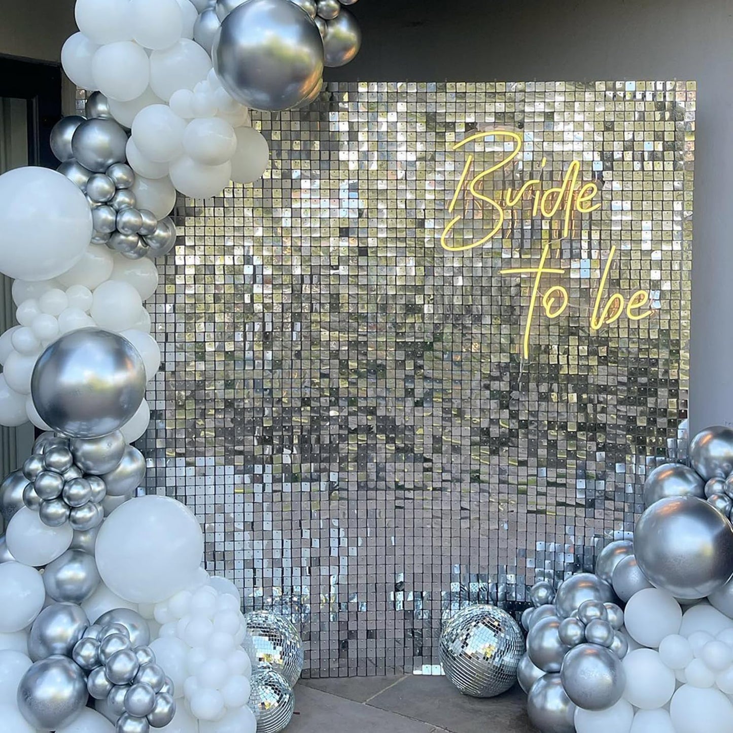 24Pcs Silver Shimmer Wall Panels for Stunning Backdrop Decor