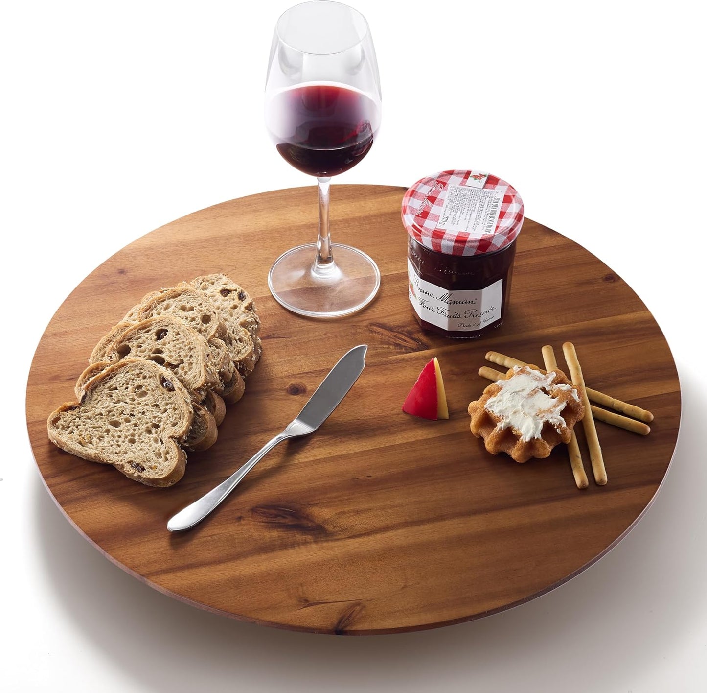 18 Inch Acacia Wood Lazy Susan for Charcuterie and Cheese Boards