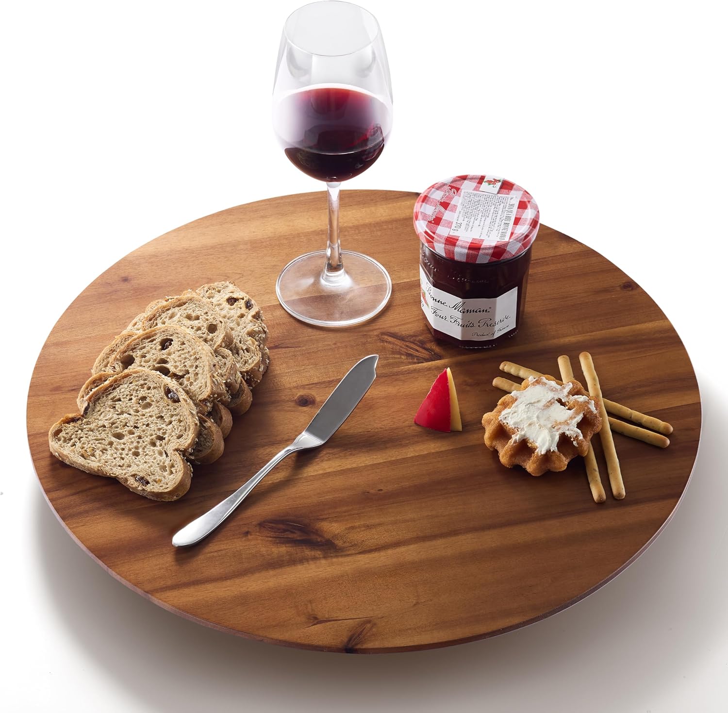 18 Inch Acacia Wood Lazy Susan for Charcuterie and Cheese Boards