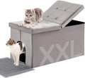 Cat Litter Box Enclosure Furniture Hidden Extra Large - Velvet Bench