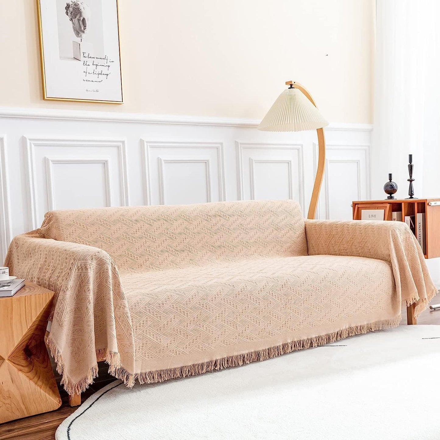 Deep Dream Sofa Cover for 3 Cushion Couch, Geometrical Design