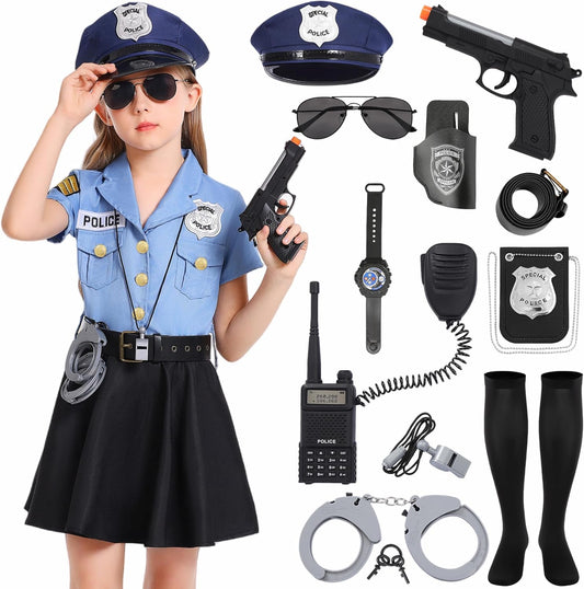 Kids Police Officer Costume for Girls with Accessories for Fun