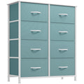 Fabric Dresser with 8 Drawers - Tall Black Storage Chest