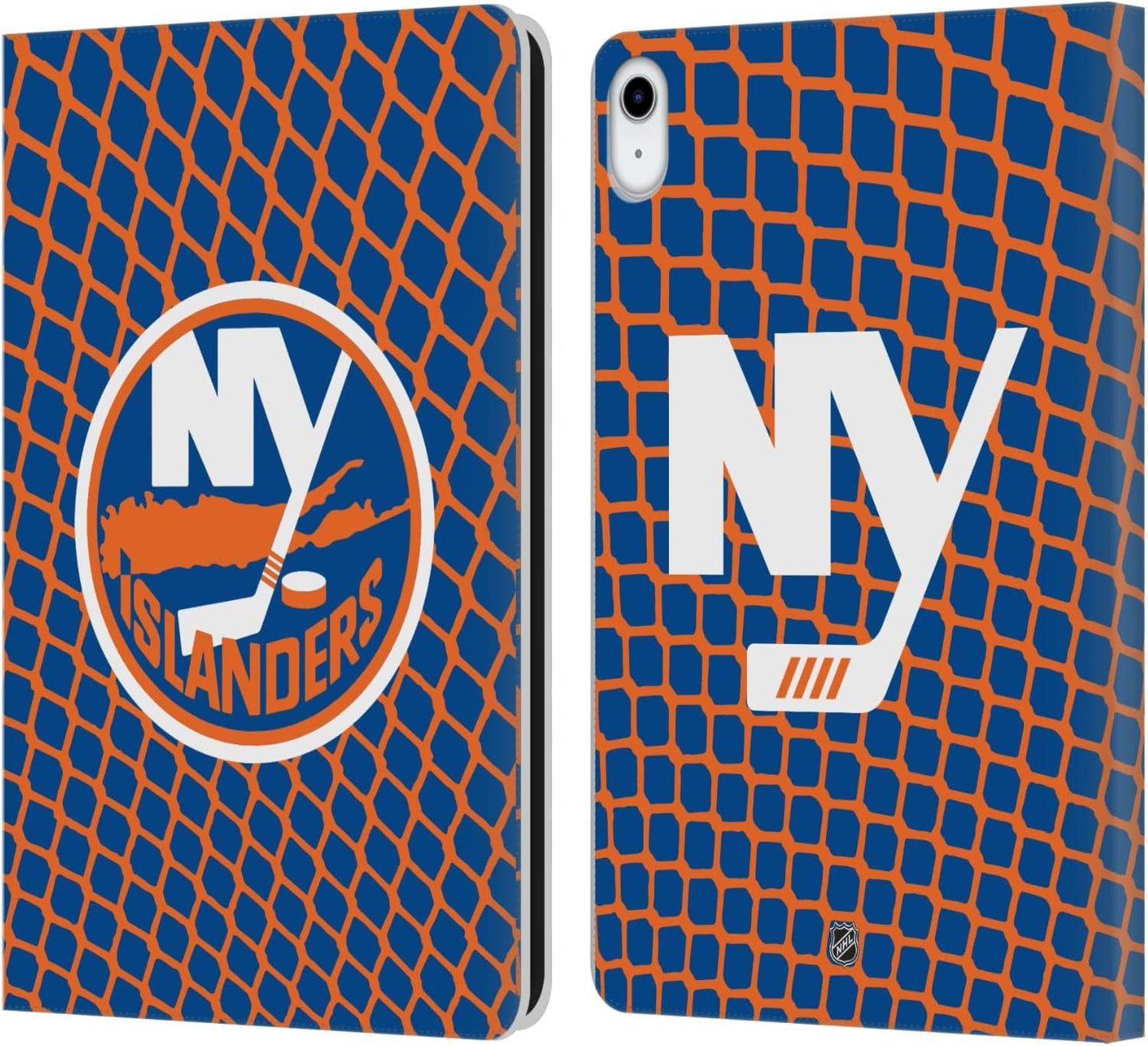 NHL Net Pattern New York Islanders Leather Wallet Case for iPad