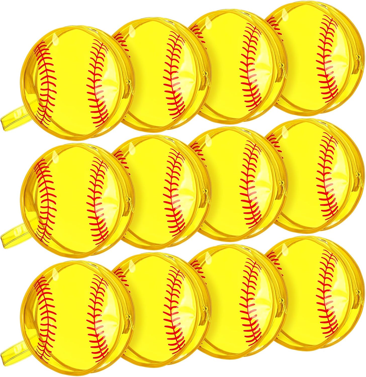 Softball Cosmetic Bag Set - 12 Pcs Vibrant Makeup Organizers
