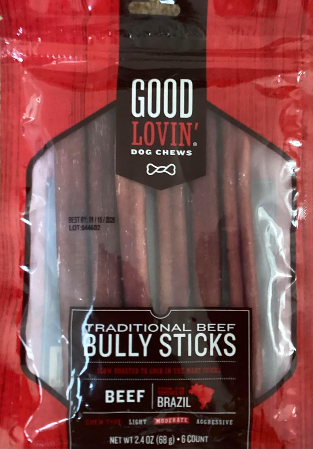 Good Lovin' Traditional Beef Bully Stick Dog Chews for Chewing