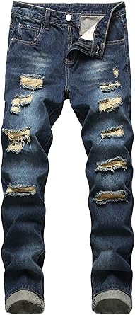 MICKASON Men's Ripped Elasticity Skinny Wild Jeans for Style
