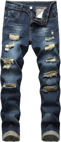 MICKASON Men's Ripped Elasticity Skinny Wild Jeans - Slim Comfort