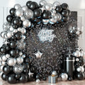 Black Shimmer Wall Backdrop Panels - 12PCS Sequin Wall Decor