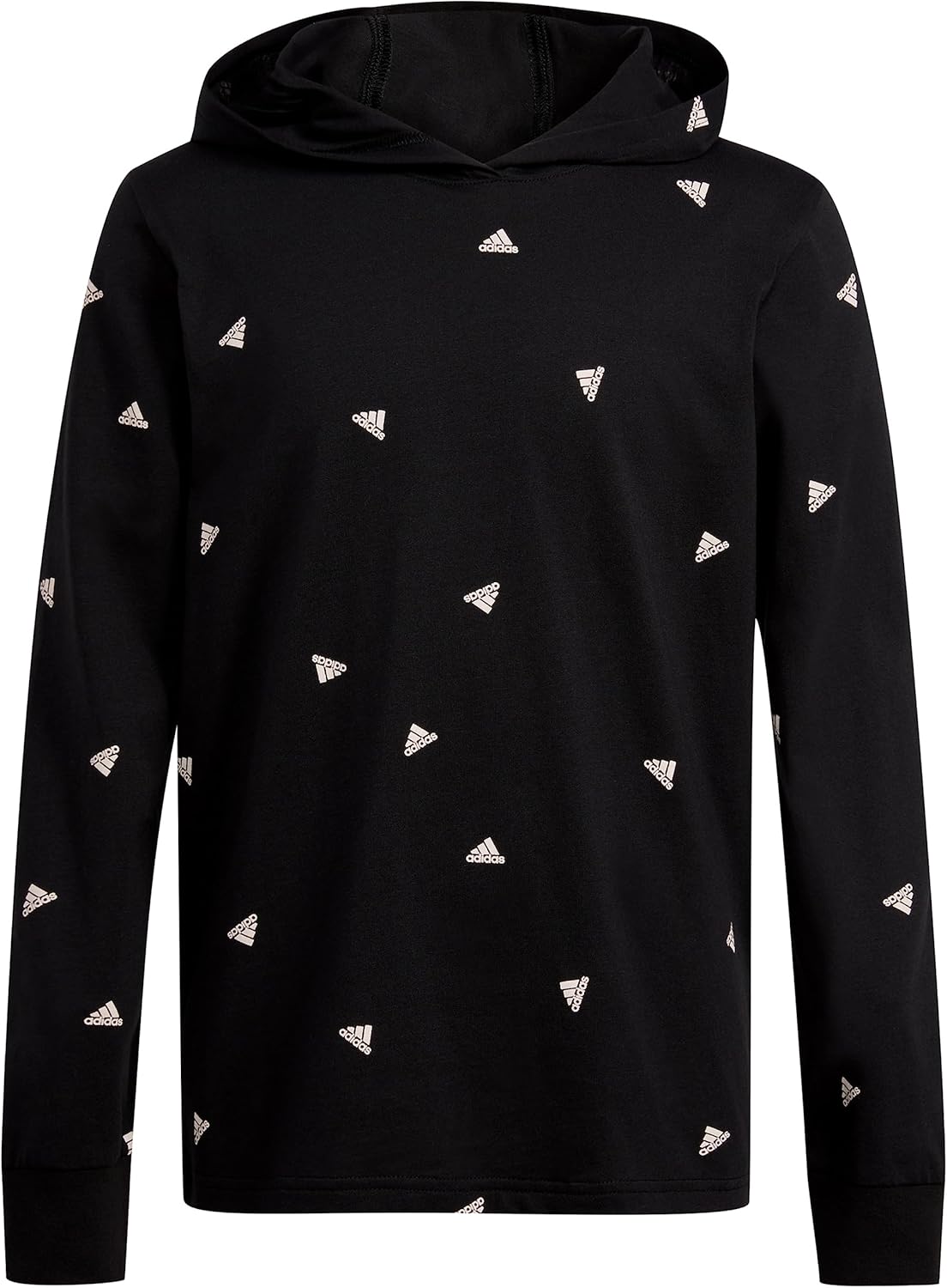 adidas Boys' Logo Hooded Tee - Long Sleeve Comfort