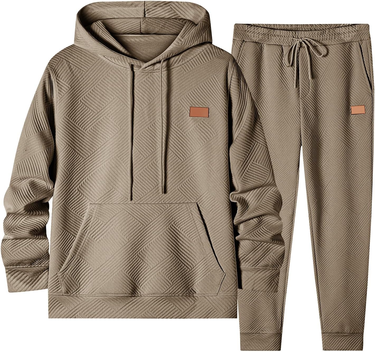 JMIERR Mens 2 Piece Jacquard Sweatsuit for Comfort and Style
