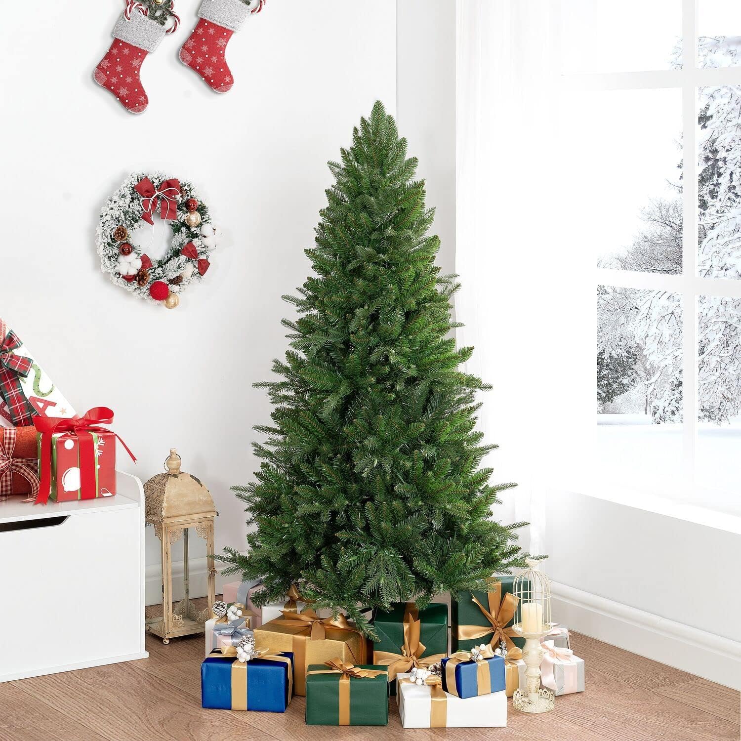 4.5ft Prelit Christmas Tree with Lights for Festive Cheer