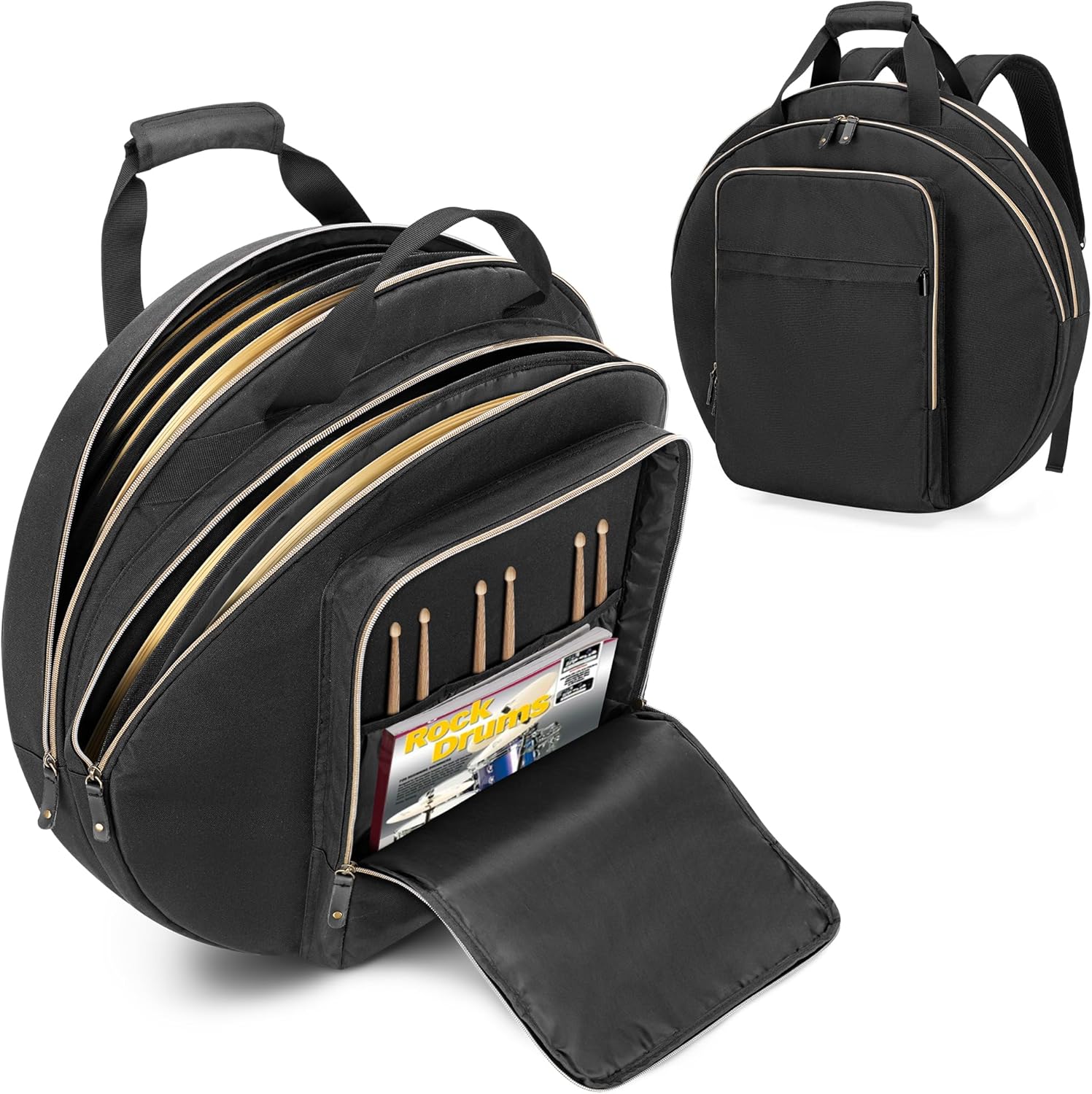 Damero 22 Inch Cymbal Bag with Padded Divider for Protection