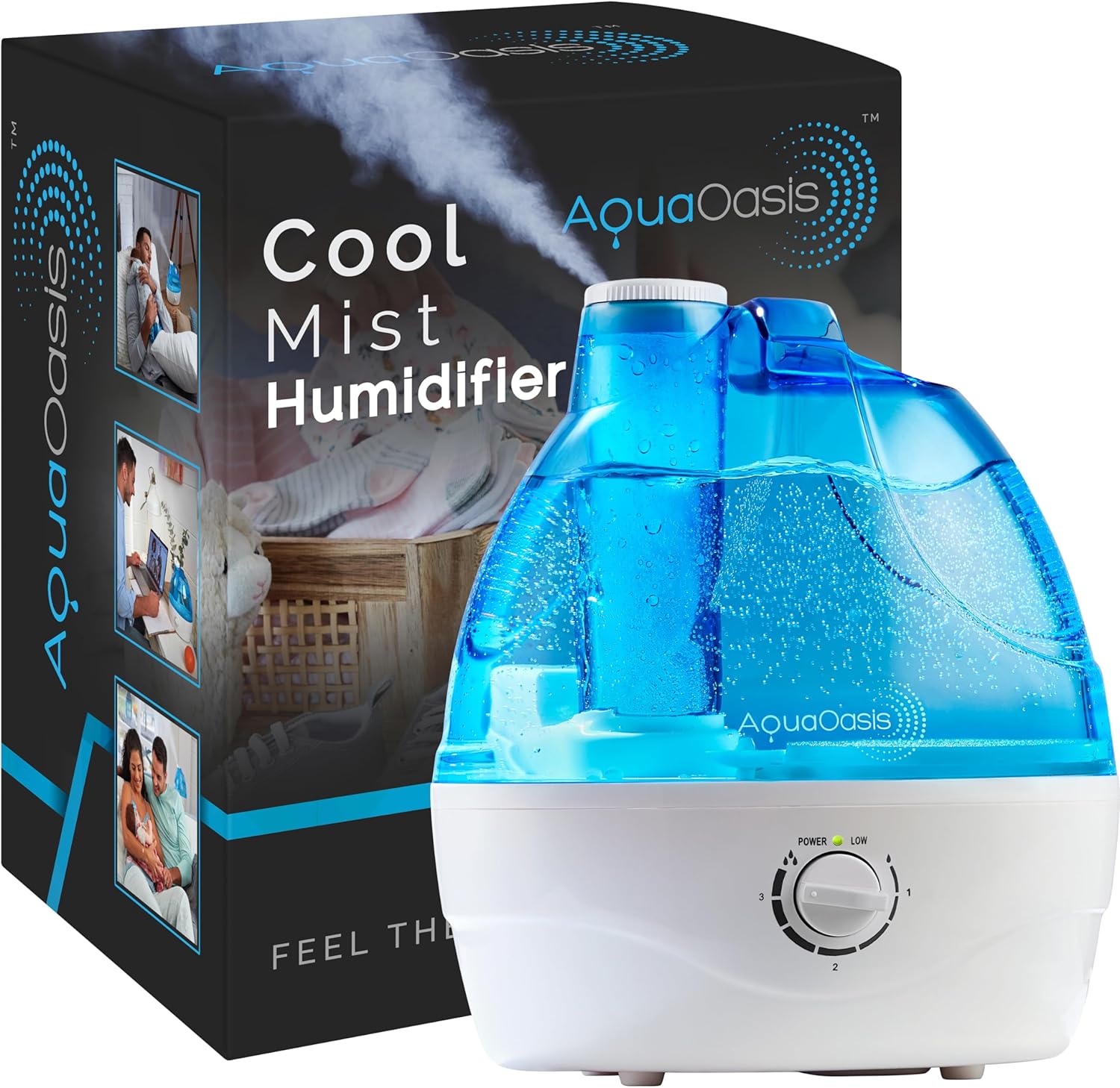 AquaOasis Cool Mist Humidifier for Bedroom & Large Room Relief