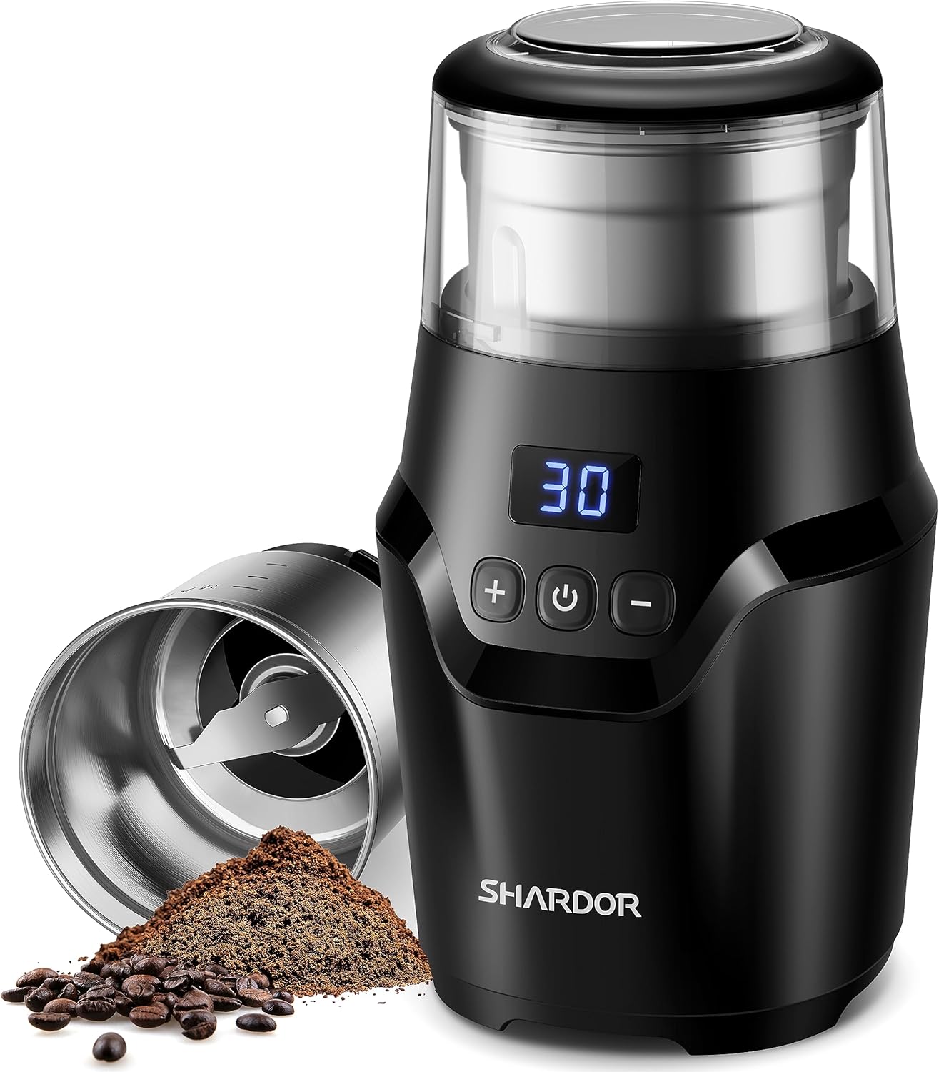 SHARDOR Adjustable Coffee Grinder: Silent, Versatile, and Smart