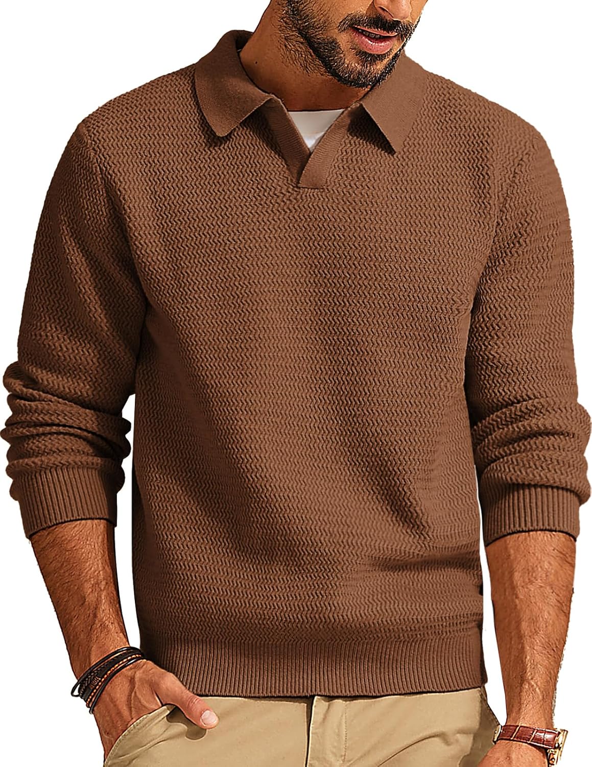 Stylish V Neck Pullover Sweater for Men by PJ PAUL JONES