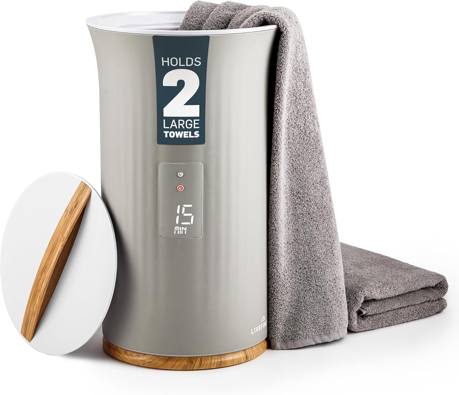 Live Fine Towel Warmer - Luxury Bucket Style Heater with Timer