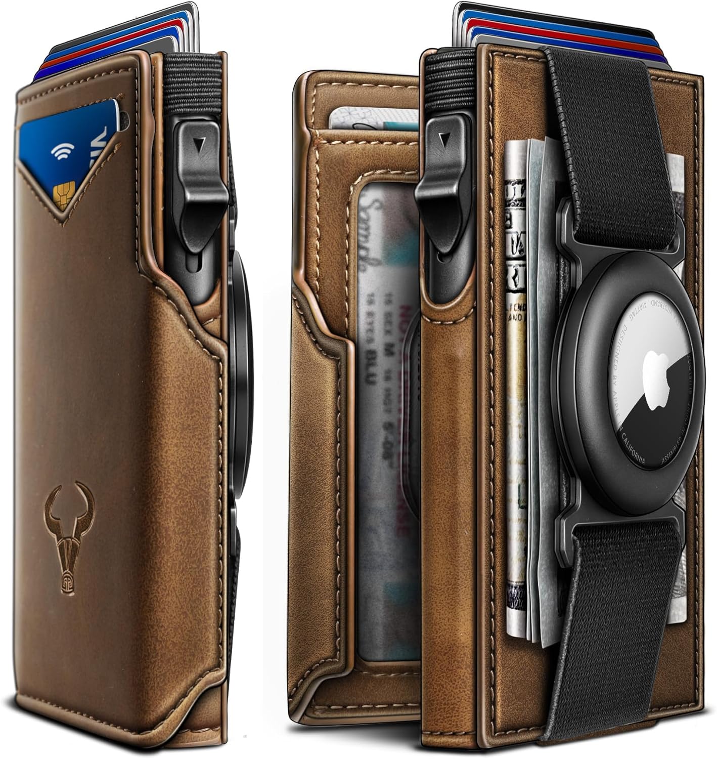 BULLIANT Men Airtag Wallet - Slim Front Pocket Money Clip