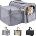 Soft-Sided Cat Carrier for Small to Medium Cats up to 15 Lbs - Grey