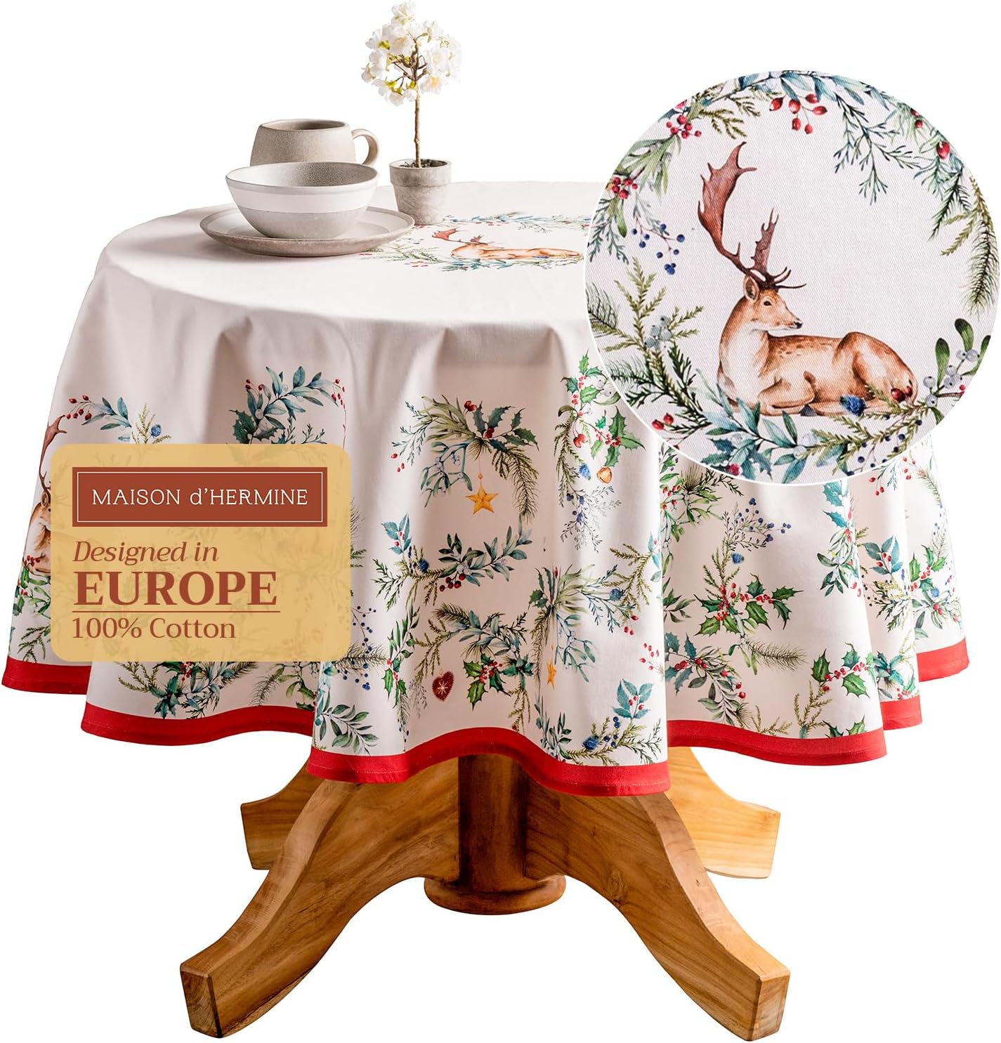 Maison d' Hermine Round Tablecloth 69 Inches for All Occasions