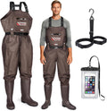 Upgraded 210D Nylon Chest Waders with Boots - Waterproof Breathable If