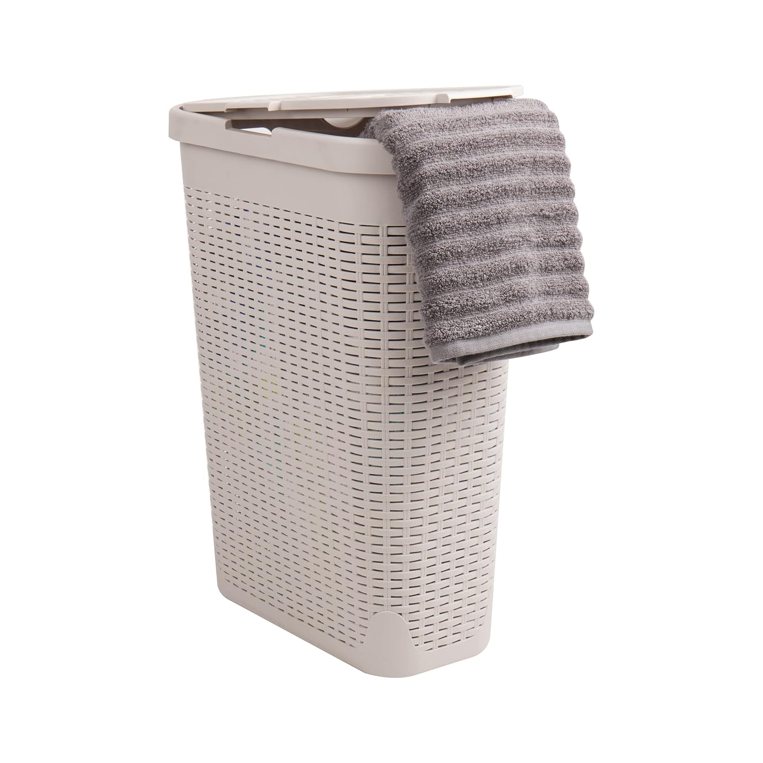 Mind Reader Slim Laundry Hamper with Lid for Compact Spaces