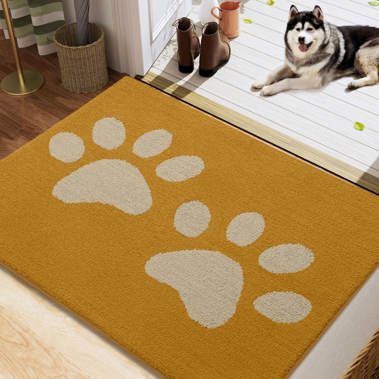 Buganda Dog Door Mat for Muddy Paws - Absorbent and Non-Slip