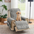 Gray Quilted Recliner Chair Cover - Waterproof, Pet Friendly Fit