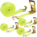 4 Pack 2 in Ratchet Straps 20 ft - Heavy Duty Tie Down Straps