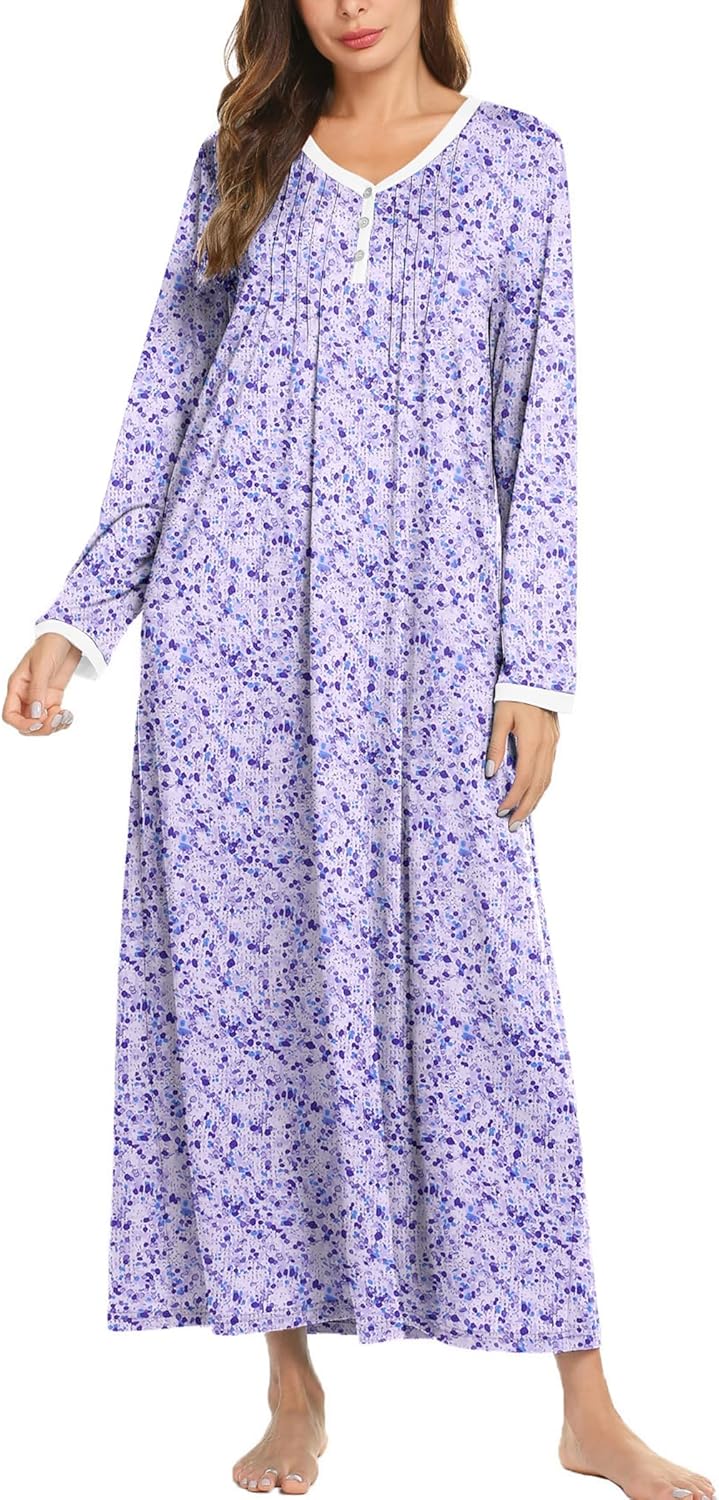 Ekouaer Cotton Nightgowns for Women: Soft Long Sleeve Comfort