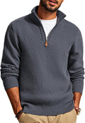 PJ PAUL JONES Mens Quarter Zip Pullover Sweater - Slim Knit Texture