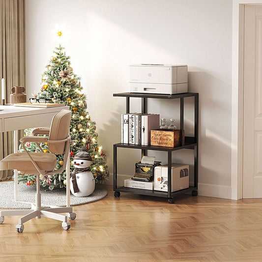 Mexin Black Printer Stand: Organize Effortlessly!