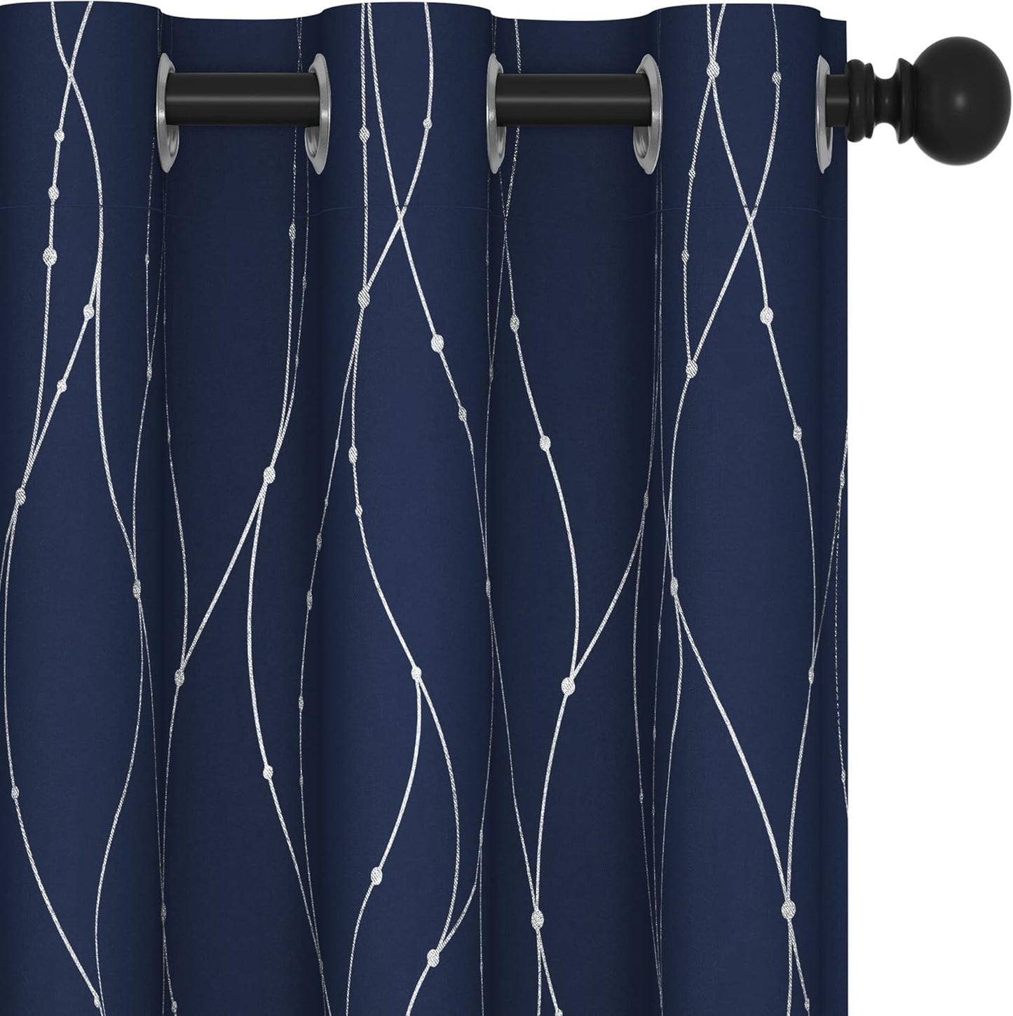 Deconovo Navy Blue Blackout Curtains for Bedroom and Living Room