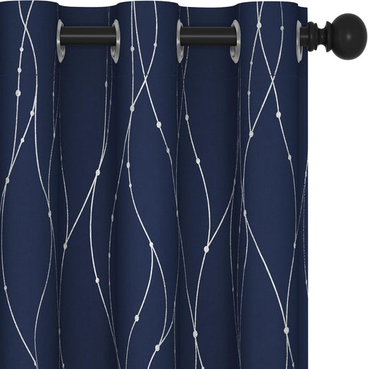 Deconovo Navy Blue Blackout Curtains for Bedroom and Living Room