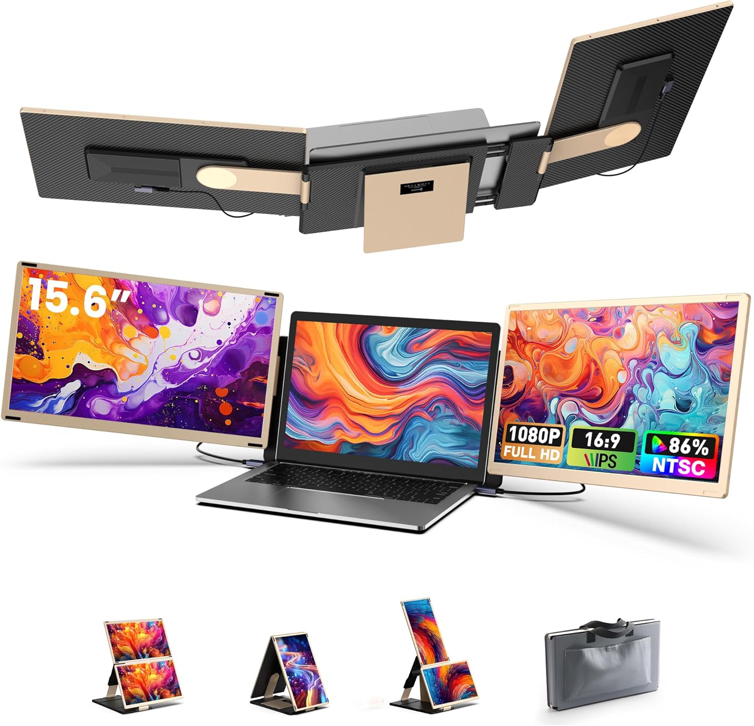Triple Screen Laptop Extender Boosts Productivity
