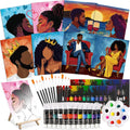 Cholemy 36 Pcs Paint and Sip Kit 8in x 10in Pre Drawn Canvases - Party