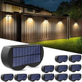 Amiluo Solar Fence Lights 12 Pack - Color Glow Outdoor Wall Lights