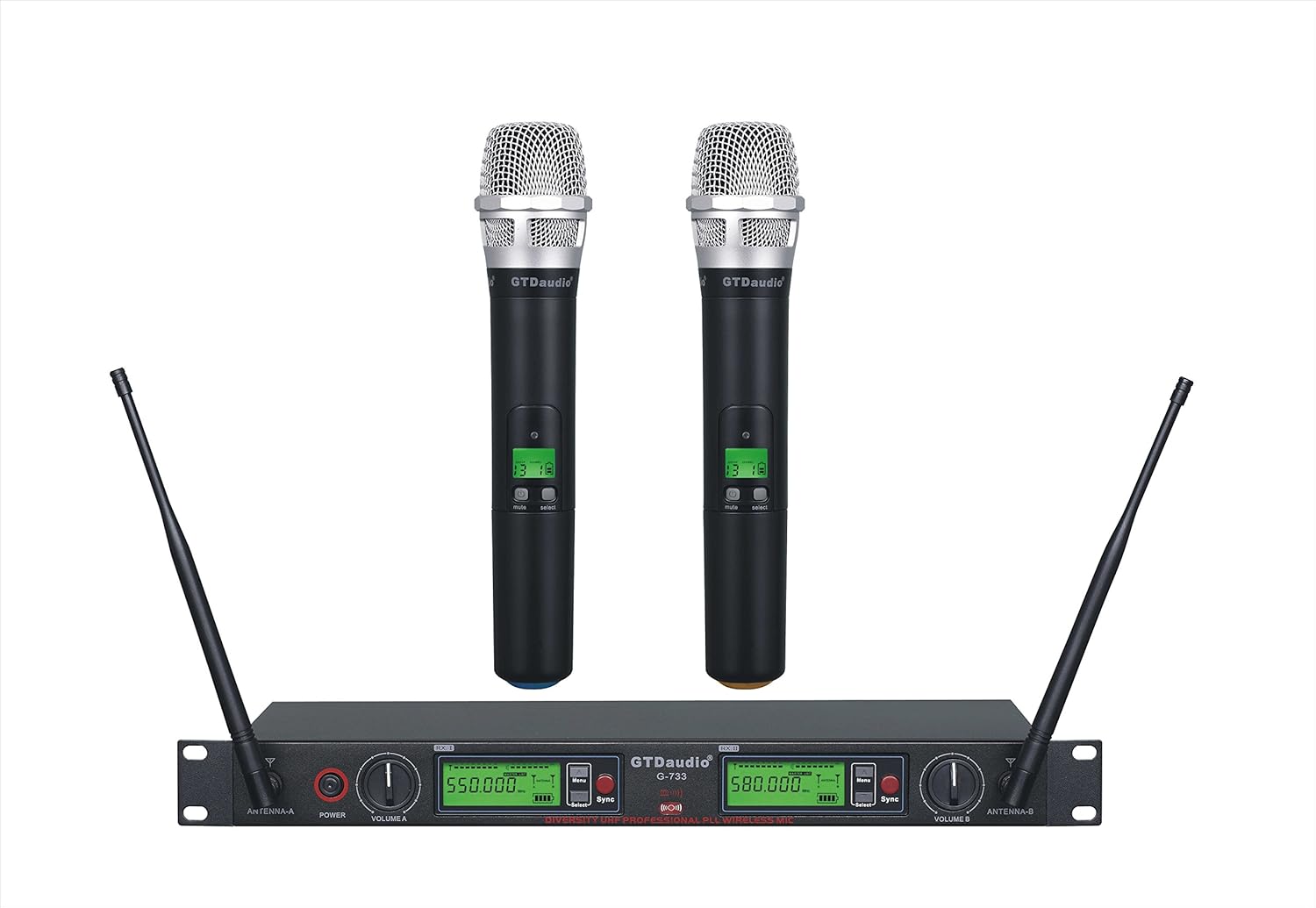 GTDaudio 2x800 Adjustable Frequency UHF Wireless Mic System