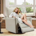 Swivel Rocking Nursery Recliner Chair - Comfortable PU Leather