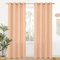 Peach Linen Curtains 80 Inches Long for Living Room and More