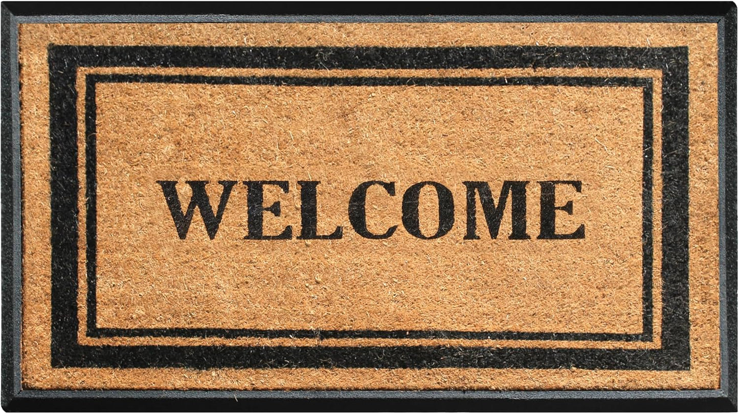Natural Coir & Rubber Door Mat for Heavy Duty Outdoor Use