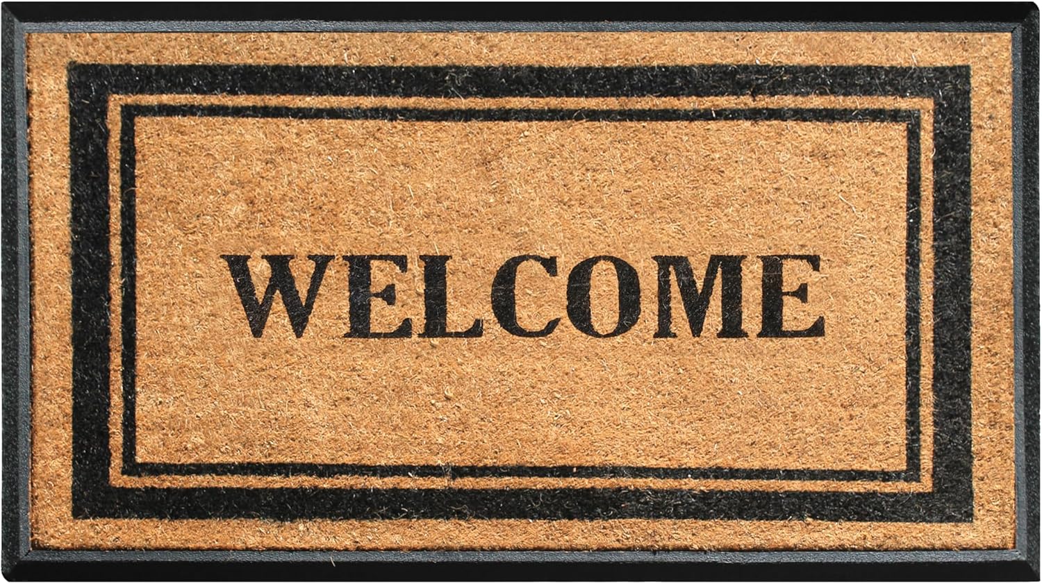 Natural Coir & Rubber Door Mat for Heavy Duty Outdoor Use
