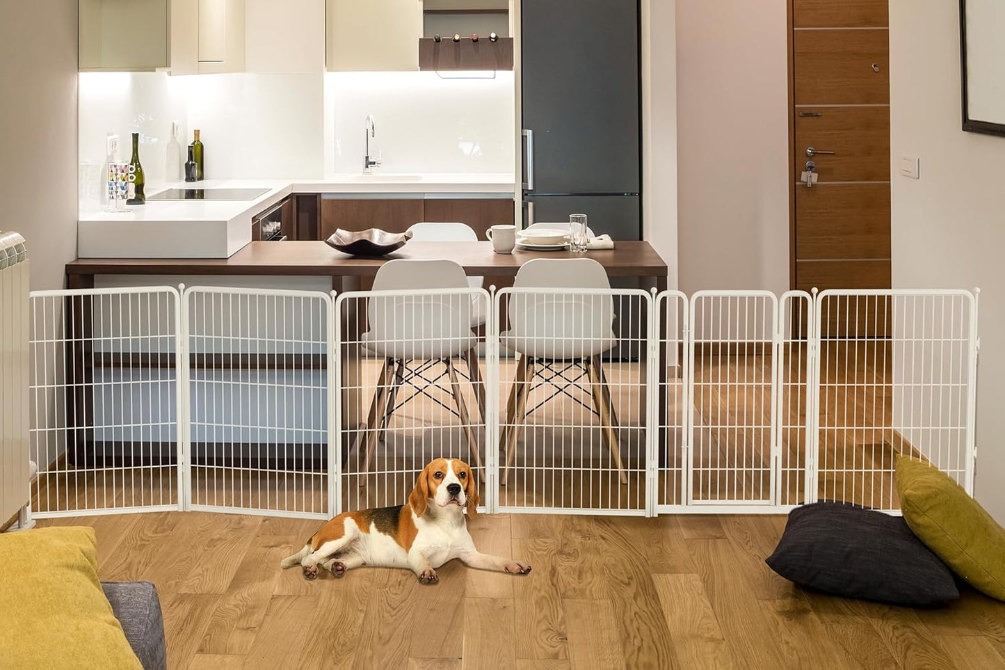 FXW Dog Gate Extra Wide for Indoor Use, Adjustable Up to 165-in