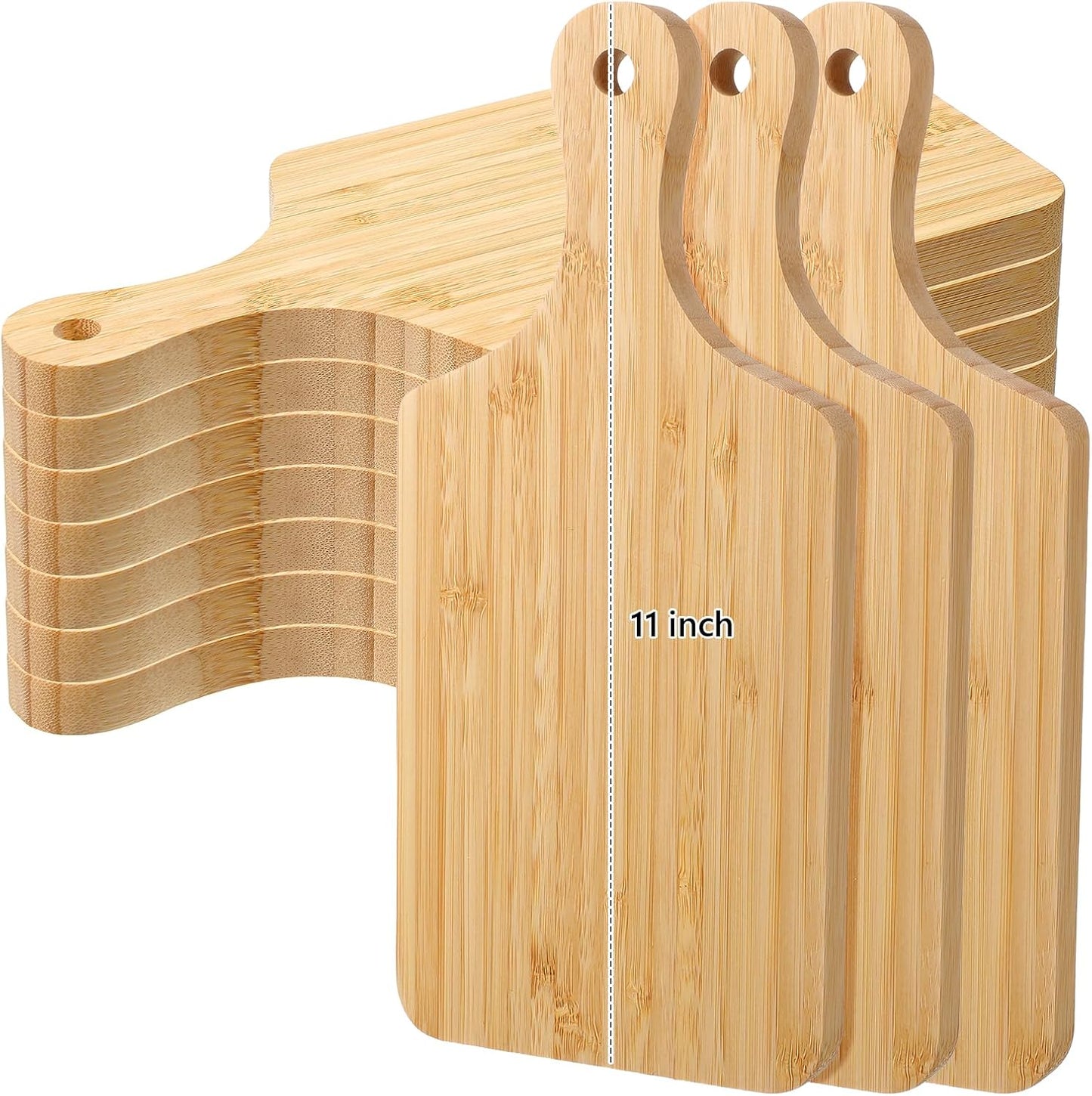 Bamboo Cutting Boards Set of 10 for Chopping and Serving Needs