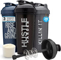 28-Ounce Shaker Bottle 3-Pack - Durable Action-Rod Mixers
