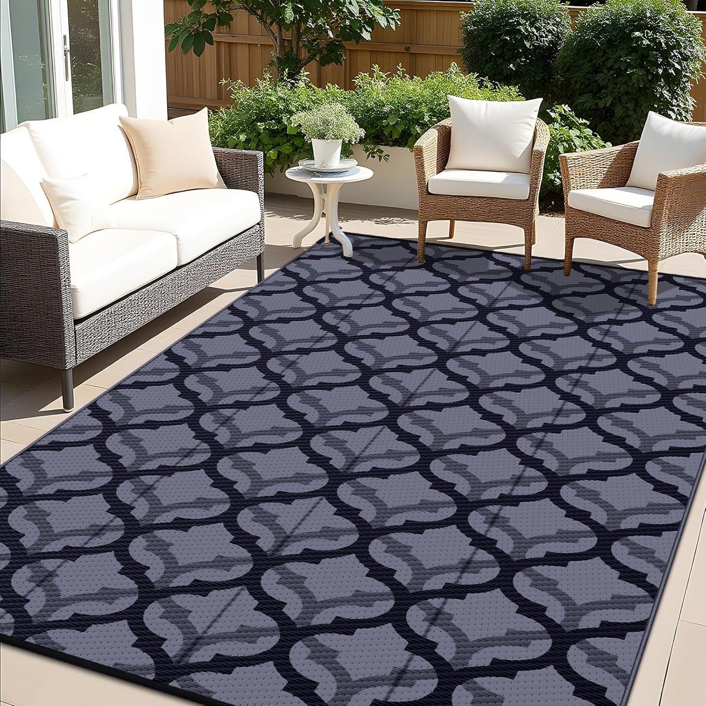 OLANLY Reversible Outdoor Rug 6x9 ft for Patio and Camping