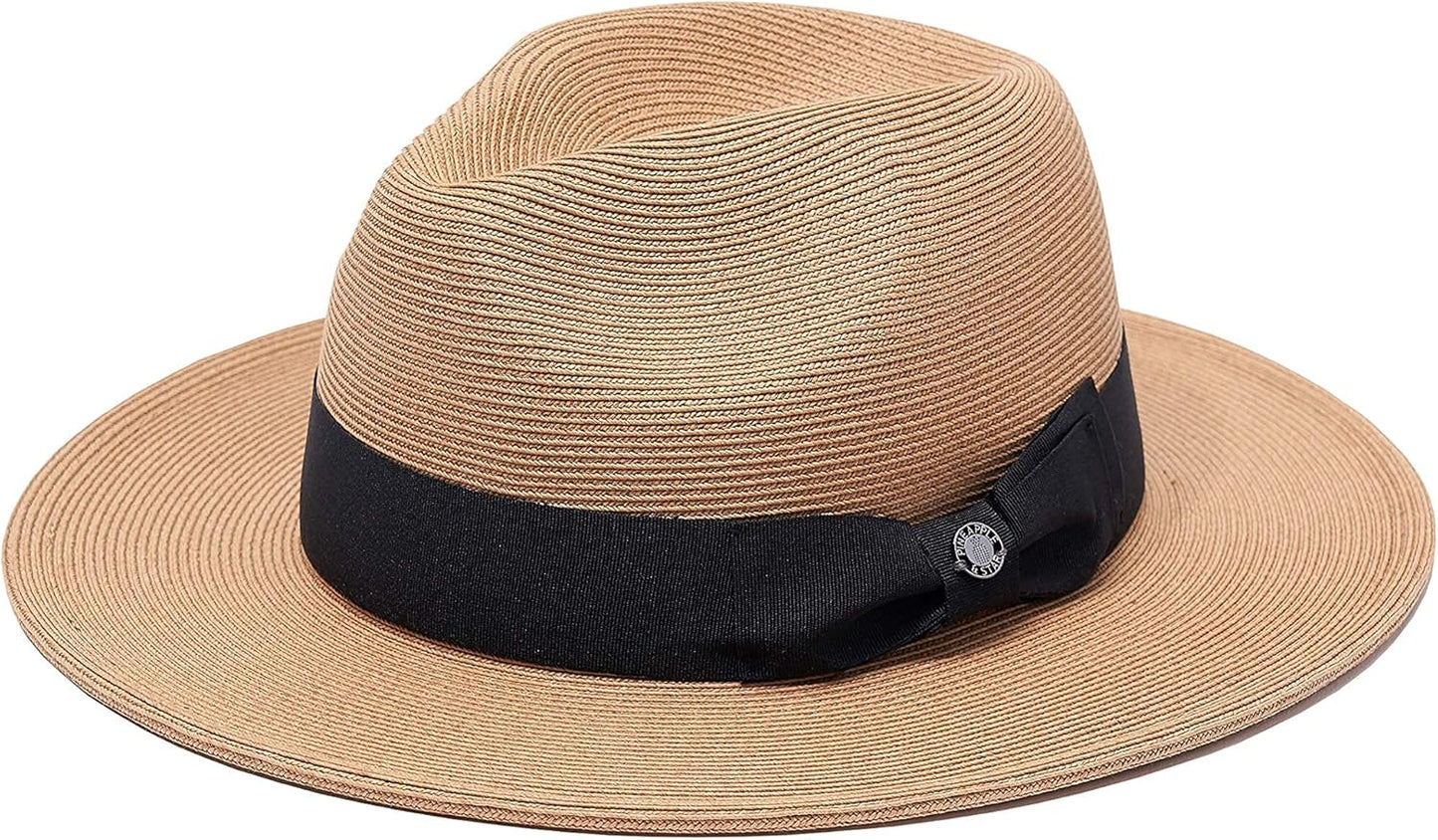 Pineapple&Star Sun Straw Fedora Beach Hat with UPF 50+ Protection