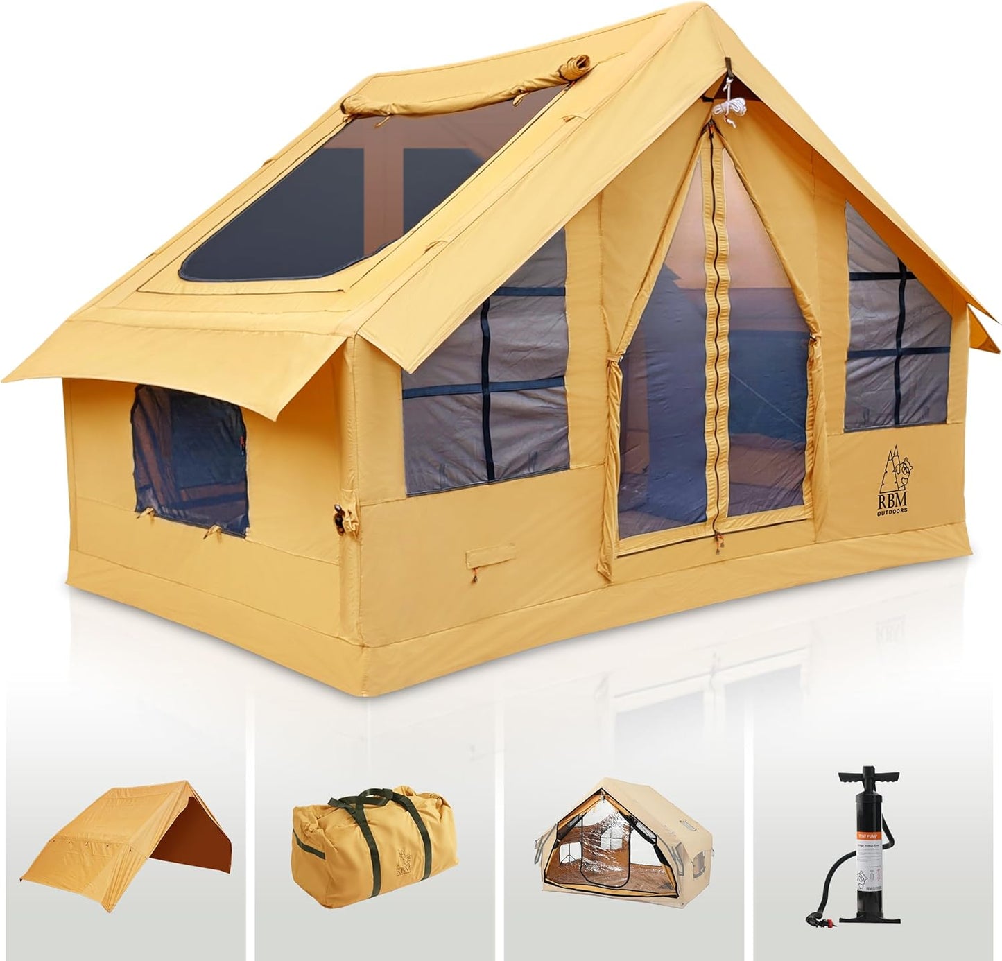 Luxury Inflatable Tent with Stove Jack - Waterproof & Easy Setup by RBM OUTDOORS