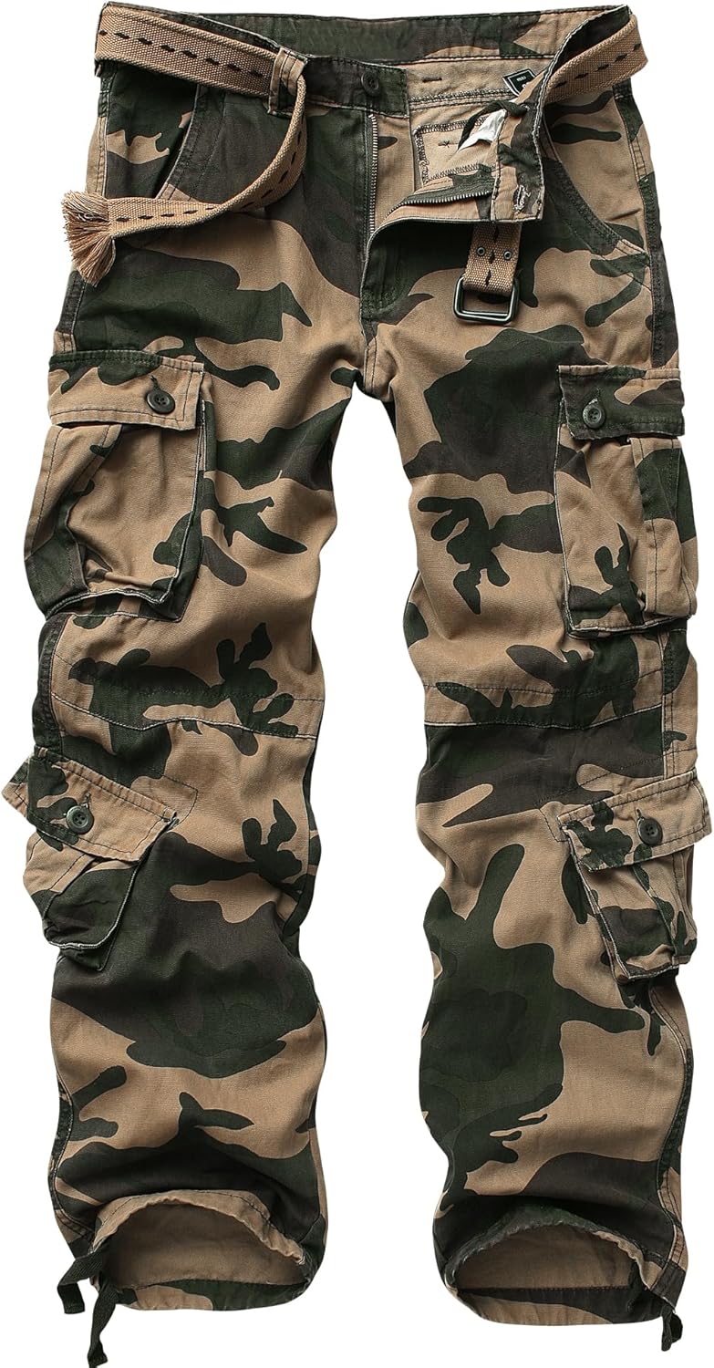 Men's Camo Cargo Work Pants for Tactical Comfort and Style