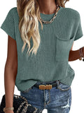 Imily Bela Women's Short Sleeve Sweater Vest for Summer and Fall